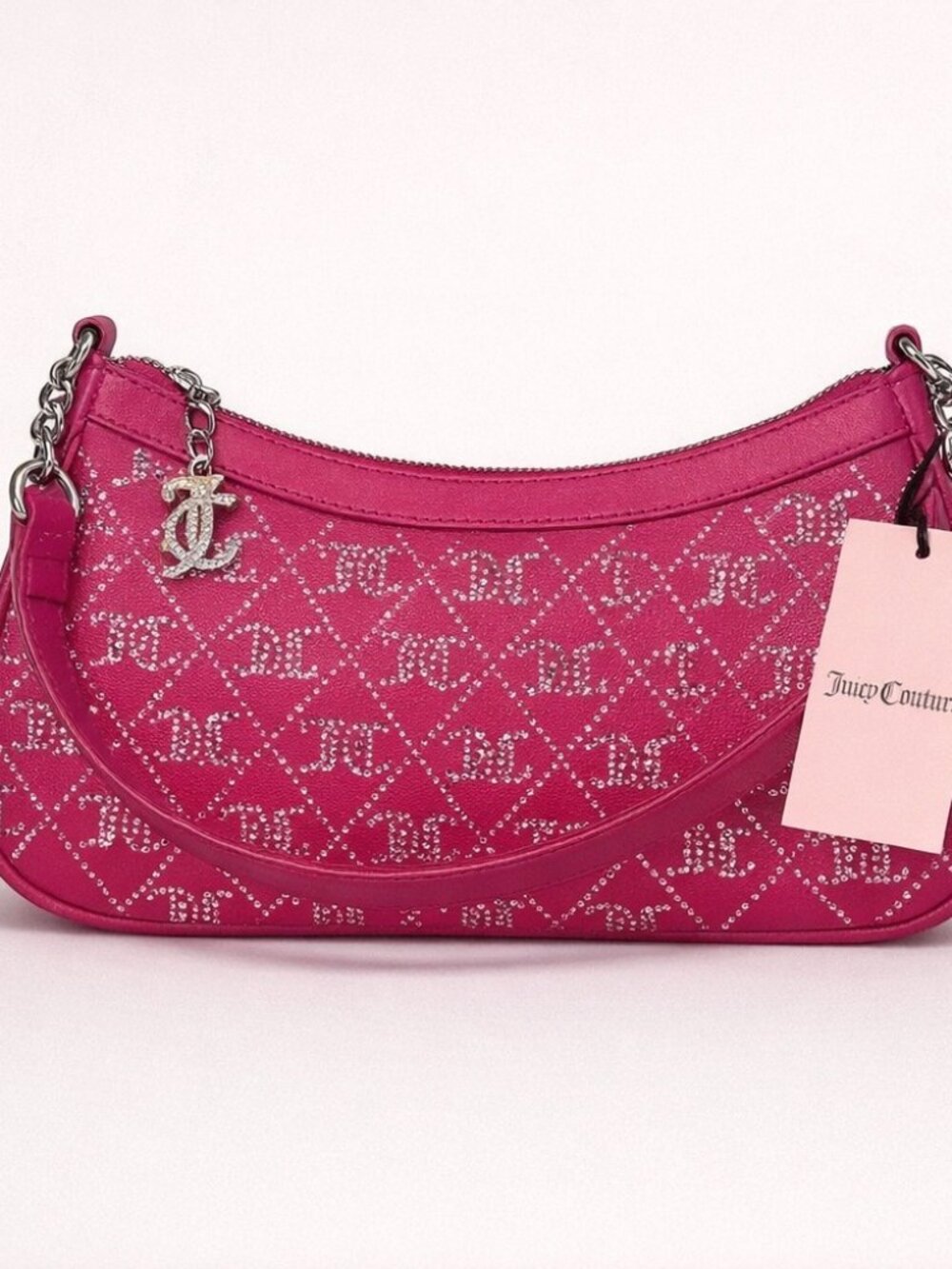 NWT Juicy Couture Medium Bling Hot Pink Purse